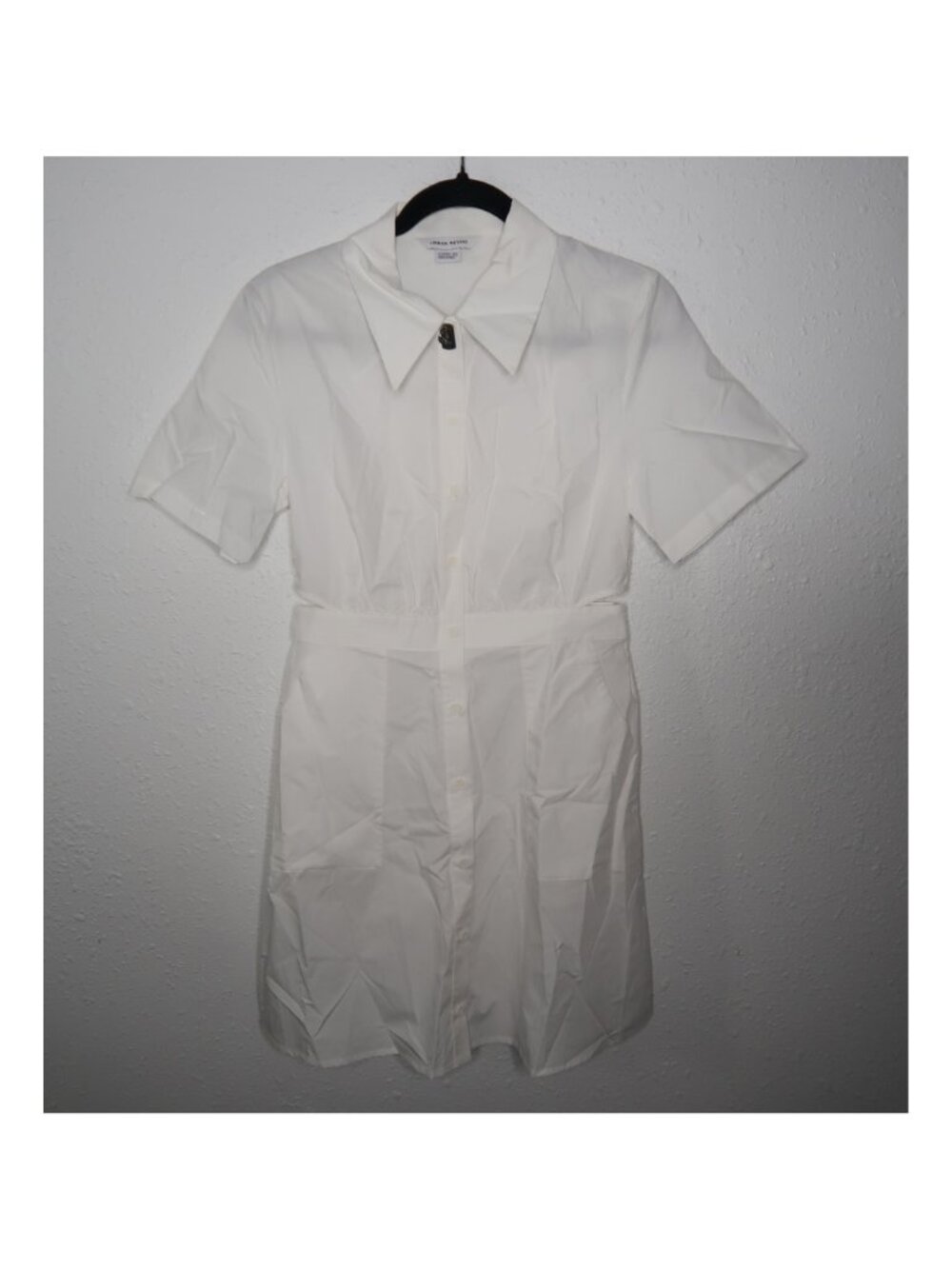 Urban Revivo White Buttoned Down Side Cut Out A Line Dress